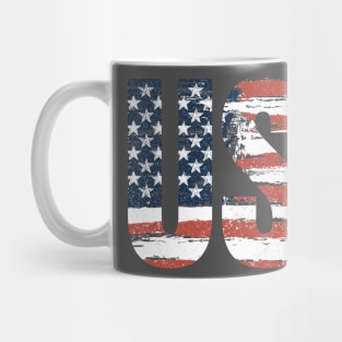 american flag in USA letters Mug